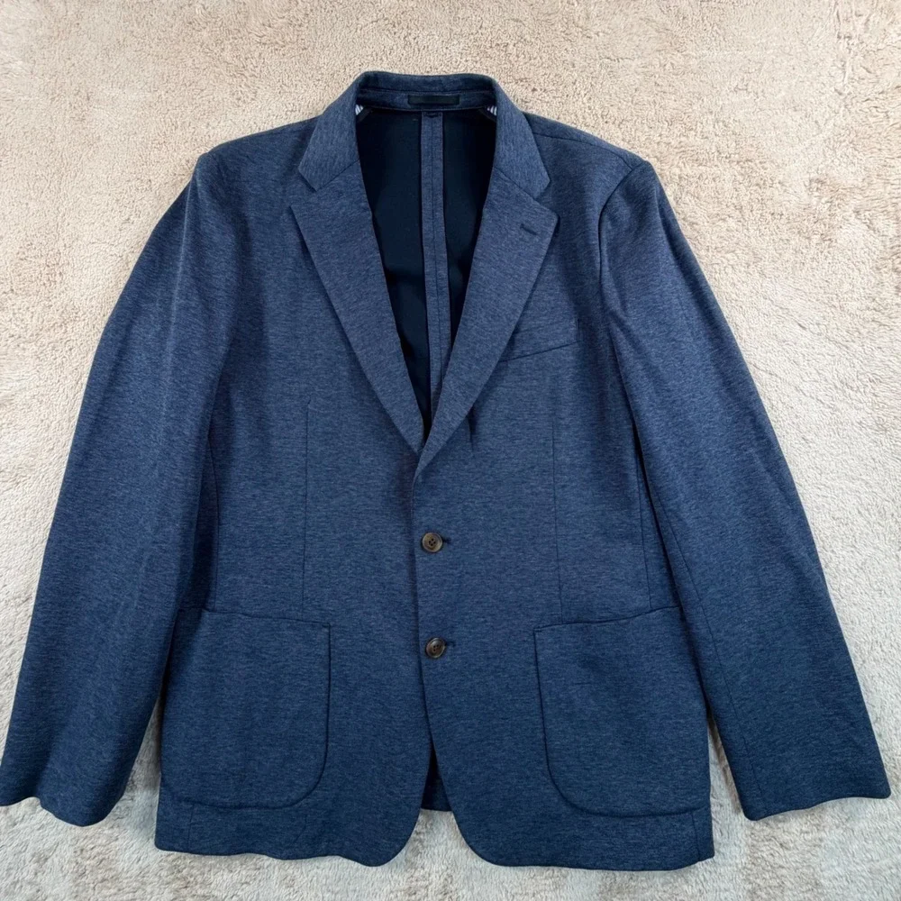 J.Crew Mens Size 44R Thompson Blazer Navy Melange Knit Cotton Blend BW430 NWT